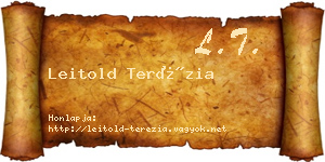 Leitold Terézia névjegykártya
